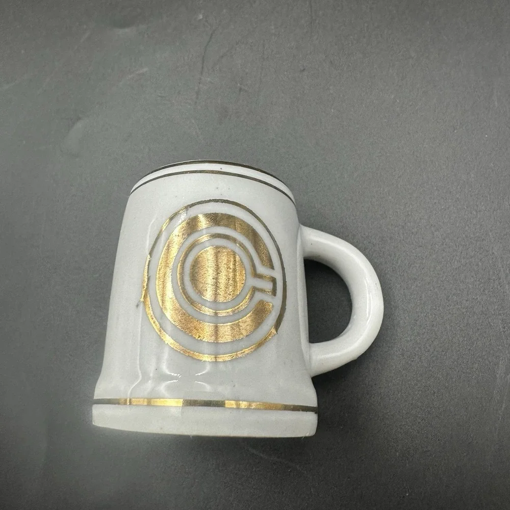 Vintage Canecao Rio Miniature Porcelain Souvenir Beer Stein Gold Leaf Stamped